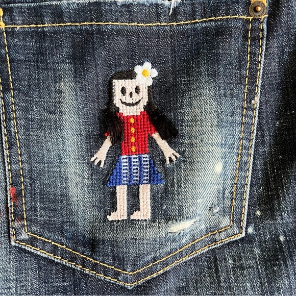 Dsquared2 Cropped Straight Leg Jeans, Size 8 - Picture 7 of 7